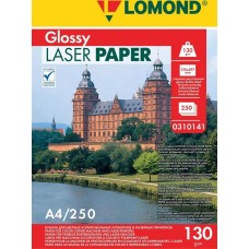 LOMOND Бумага A4, для лазерной печати, 250л, 130г/м2, белый, покрытие глянцевое /глянцевое [0310141]