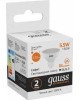 GAUSS Лампа светодиодная Elementary MR16 5.5Вт цок.:GU5.3 спот 220B 3000K св.свеч.бел.теп. (упак.:10шт) (13516)