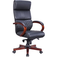 Кресло компьютерное EVERPROF President Wood Кожа Черный