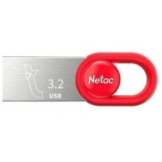 USB-флэш NETAC Флешка USB UM2 64ГБ, USB3.2, серебристый и красный [nt03um2n-064g-32re]