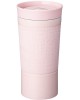 Термокружка AGNESS 709-093 ТЮДОР с конопкой-стоппером (розовый) 380мл