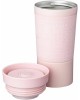 Термокружка AGNESS 709-093 ТЮДОР с конопкой-стоппером (розовый) 380мл
