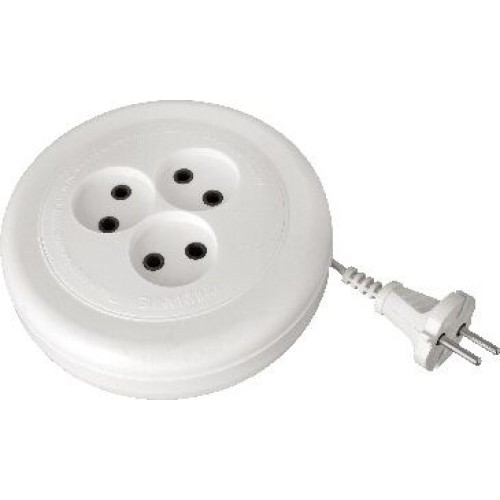 Электро удлинитель VOLSTEN (12432) SR 3x3-R э/удл рулетка, 3м, белый