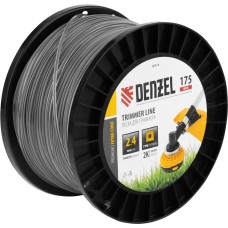 DENZEL Леска для триммера двухкомпонентная квадрат, 2,4мм х 175м, на DIN катушке EXTRA CORD 96818
