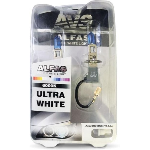 AVS Газонаполненные лампы ALFAS Pure-White 6000К H3 12V 85W, комплект 2+2 (W5W) шт