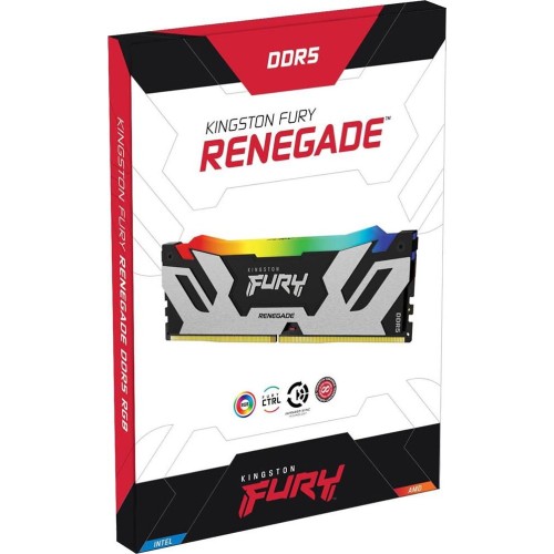 KINGSTON Память DDR5 16GB 8000MHz KF580C38RSA-16 Fury Renegade RGB RTL Gaming PC5-57600 CL38 DIMM 288-pin 1.45В single rank с радиатором Ret KINGSTON Память DDR5 16GB 8000MHz KF580C38RSA-16 Fury Renegade RGB RTL Gaming PC5-57600 CL38 DIMM 288-pin 1.45В single rank с радиатором Ret