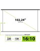 CACTUS Экран WallExpert CS-PSWE-220x138-WT, 220х138 см, 16:10, настенно-потолочный белый