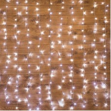Гирлянда NEON-NIGHT (235-091) ДОЖДЬ 3х2 м, прозрачный ПВХ, 240 LED, белый, IP20, с контроллером, не соединяется