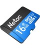 NETAC Карта памяти microSDHC UHS-I U1 P500 16 ГБ, 80 МБ/с, Class 10, NT02P500STN-016G-R, 1 шт., переходник SD