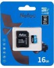 NETAC Карта памяти microSDHC UHS-I U1 P500 16 ГБ, 80 МБ/с, Class 10, NT02P500STN-016G-R, 1 шт., переходник SD