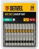 Набор бит DENZEL Набор бит HEX 6х50, сталь S2, шестигранный профиль, 10 шт. 11664