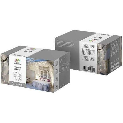 Гирлянда NEON-NIGHT (235-091) ДОЖДЬ 3х2 м, прозрачный ПВХ, 240 LED, белый, IP20, с контроллером, не соединяется Гирлянда NEON-NIGHT (235-091) ДОЖДЬ 3х2 м, прозрачный ПВХ, 240 LED, белый, IP20, с контроллером, не соединяется