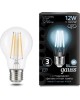 GAUSS Лампа светодиодная Filament 102902212 12Вт цок.:E27 груша 185B 4100K св.свеч.бел.нейт. грушевидная (упак.:1шт)