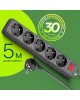 Фильтр сетевой DEFENDER (99486) ES сет.фильтр 5роз - 5м - (пакет) черный