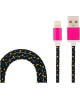 Дата-кабель REXANT (18-4245) USB-Lightning кабель /nylon/black-blue-yellow/1m/REXANT