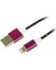 Дата-кабель REXANT (18-4245) USB-Lightning кабель /nylon/black-blue-yellow/1m/REXANT