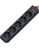 Фильтр сетевой DEFENDER (99485) ES сет.фильтр 5роз - 3м - (пакет) черный