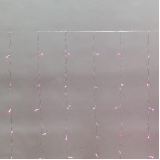 Гирлянда NEON-NIGHT (235-097) ДОЖДЬ 3х2 м, прозрачный ПВХ, 240 LED, розовый, IP20, с контроллером, не соединяется