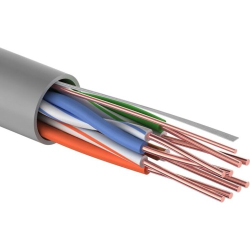 PROCONNECT Кабель витая пара U/UTP, CAT 5e, PVC, 4PR, 24AWG, INDOOR, SOLID, серый, 25м