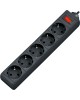 Фильтр сетевой DEFENDER (99485) ES сет.фильтр 5роз - 3м - (пакет) черный