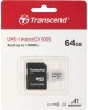 Карта памяти TRANSCEND (TS64GUSD300S-A) 64GB MICROSDXC UHS-I U1 Class 10 переходник SD