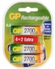 GP AA Аккумуляторная батарейка 2700AAHC4/2, 6 шт. 2700мAч