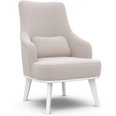 Мягкая мебель ЭЛЕГИЯ Комфорт-5 Кресло отдыха Высокая спинка CATANIA IVORY Снег (Лак) Категория 3