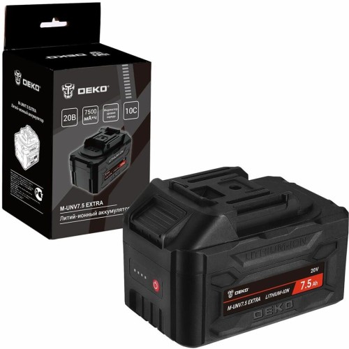 DEKO Батарея аккумуляторная UNV7.5 EXTRA 20В 7.5Ач Li-Ion (063-4499) DEKO Батарея аккумуляторная UNV7.5 EXTRA 20В 7.5Ач Li-Ion (063-4499)