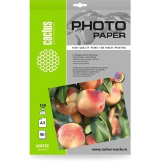 CACTUS Фотобумага CS-MA315050, A3, для струйной печати, 50л, 150г/м2, белый, покрытие матовое