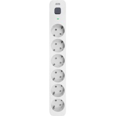 POWERCOM Сетевой фильтр SP-06W 1.8М 1.8м (6 розеток) белый/серый (коробка)