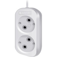 Удлинитель DEFENDER (99270) B220 - 2 роз х 2 м, белый