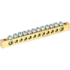 REXANT Шина PEN «земля-ноль» 6х9мм 12/2 (12 групп/крепеж по краям)