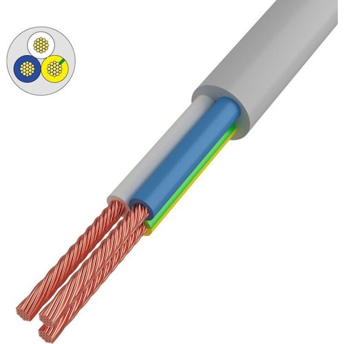 REXANT Провод соединительный ПВС 3x1,0 мм², белый, длина 10 метров, ГОСТ 7399-97