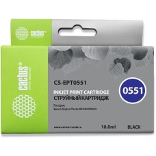 CACTUS Картридж струйный CS-EPT0551 T0551 черный (10мл) для Epson Stylus RX520/Stylus Photo R240