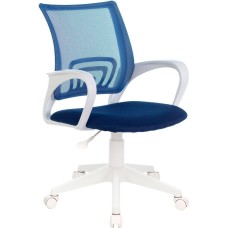 Кресло компьютерное БЮРОКРАТ Кресло CH-W695NLT темно-синий TW-05N TW-10N сетка/ткань крестов. пластик пластик белый