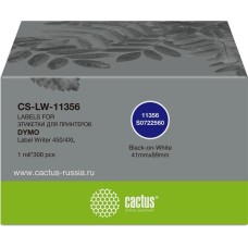 CACTUS Этикетки CS-LW-11356 сег.:89x41мм черный белый 300шт/рул Dymo Label Writer 450/4XL