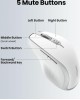 UGREEN Мышка компьютерная беспроводная MU101 (15805) Ergonomic Contoured-Shape Design Wireless Mouse 2.4 GHz&B. Цвет: бело-серый
