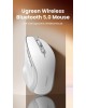 UGREEN Мышка компьютерная беспроводная MU101 (15805) Ergonomic Contoured-Shape Design Wireless Mouse 2.4 GHz&B. Цвет: бело-серый