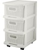 Комод KEEPLEX KL379522048 Комод Ajur с корзинами на колесиках трехсекционный компакт 37х30х52см белое облако