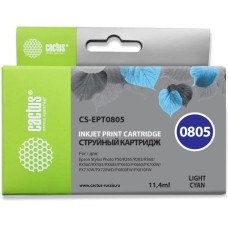 CACTUS Картридж струйный CS-EPT0805 T0805 светло-голубой (11.4мл) для Epson Stylus Photo P50/PX650/PX660/PX700/PX700W/PX710/PX710W/PX720/PX720WD/PX800/PX800FW/PX810/PX810FW/PX820/PX820FWD/R265/R285/R360/RX560/RX585/RX685