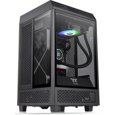 THERMALTAKE Корпус The Tower 100 черный без БП miniITX 1x120mm 3x140mm 2xUSB3.0 audio bott PSU