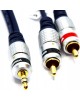 Кабель RCA REXANT (17-4224) ШНУР СТЕРЕО 3,5 ММ - 2 RCA, ДЛИНА 3 МЕТРА (GOLD-МЕТАЛЛ)