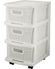 Комод KEEPLEX KL379522048 Комод Ajur с корзинами на колесиках трехсекционный компакт 37х30х52см белое облако