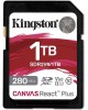KINGSTON Флеш карта SDXC 1TB SDR2V6/1TB Canvas React Plus w/o adapter
