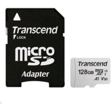 Карта памяти TRANSCEND 128 ГБ, 95 МБ/с, TS128GUSD300S-A, переходник SD