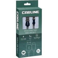 Кабель CARLINE CAB01121 USB-Type C 2.1А 1 метр тканевая оплетка