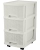 Комод KEEPLEX KL379322048 Комод Ajur с ящиками на колесиках трехсекционный компакт 37х30х52см белое облако