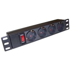 LANMASTER Блок распределения питания (TWT-PDU10-10A4P) гор.размещ. 4xSchuko 10A