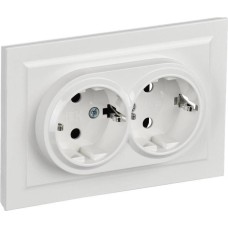 IEK Розетка силов. Brite РС12-3-БрБ BR-R21-16-K01-F 2розет. двойн. скрыт. зазем. IP20 белый (упак.:1шт)