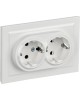 IEK Розетка силов. Brite РС12-3-БрБ BR-R21-16-K01-F 2розет. двойн. скрыт. зазем. IP20 белый (упак.:1шт)